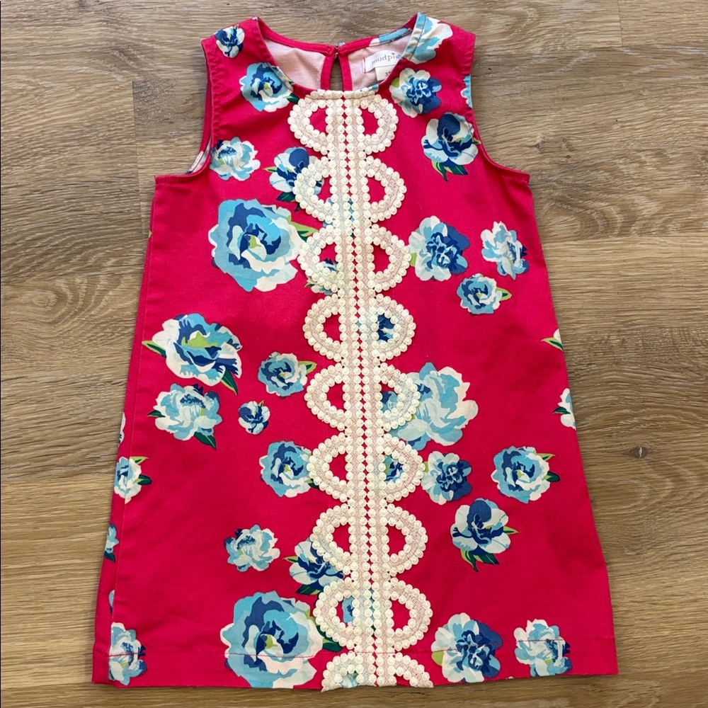 Mud Pie Mia Embroidered Floral Pink Dress size 3T